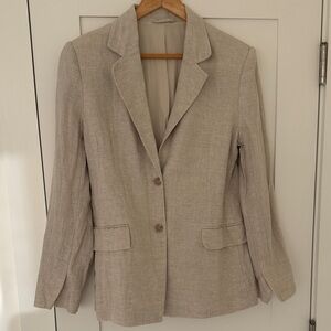 & other stories fitted Linen blazer in Beige